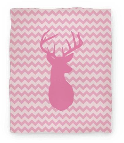 Pink Chevron Stripe Deer Silhouette Blanket - Blue And Gray Chevron Patterned King Duvet (484x484), Png Download
