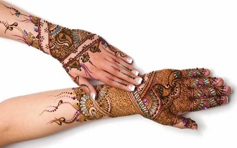 Mehendi Hand Designs Png Clipart - Bridal Mehandi Front Designs (800x500), Png Download