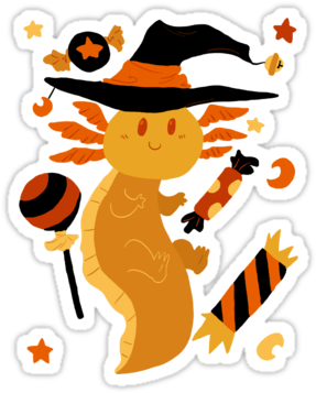 Halloween Candy Axolotl By Saradaboru Axolotl, Halloween - Halloween Axolotl (375x360), Png Download