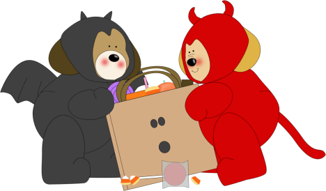 Halloween Candy Clip Art - Dog Halloween Clip Art (468x274), Png Download