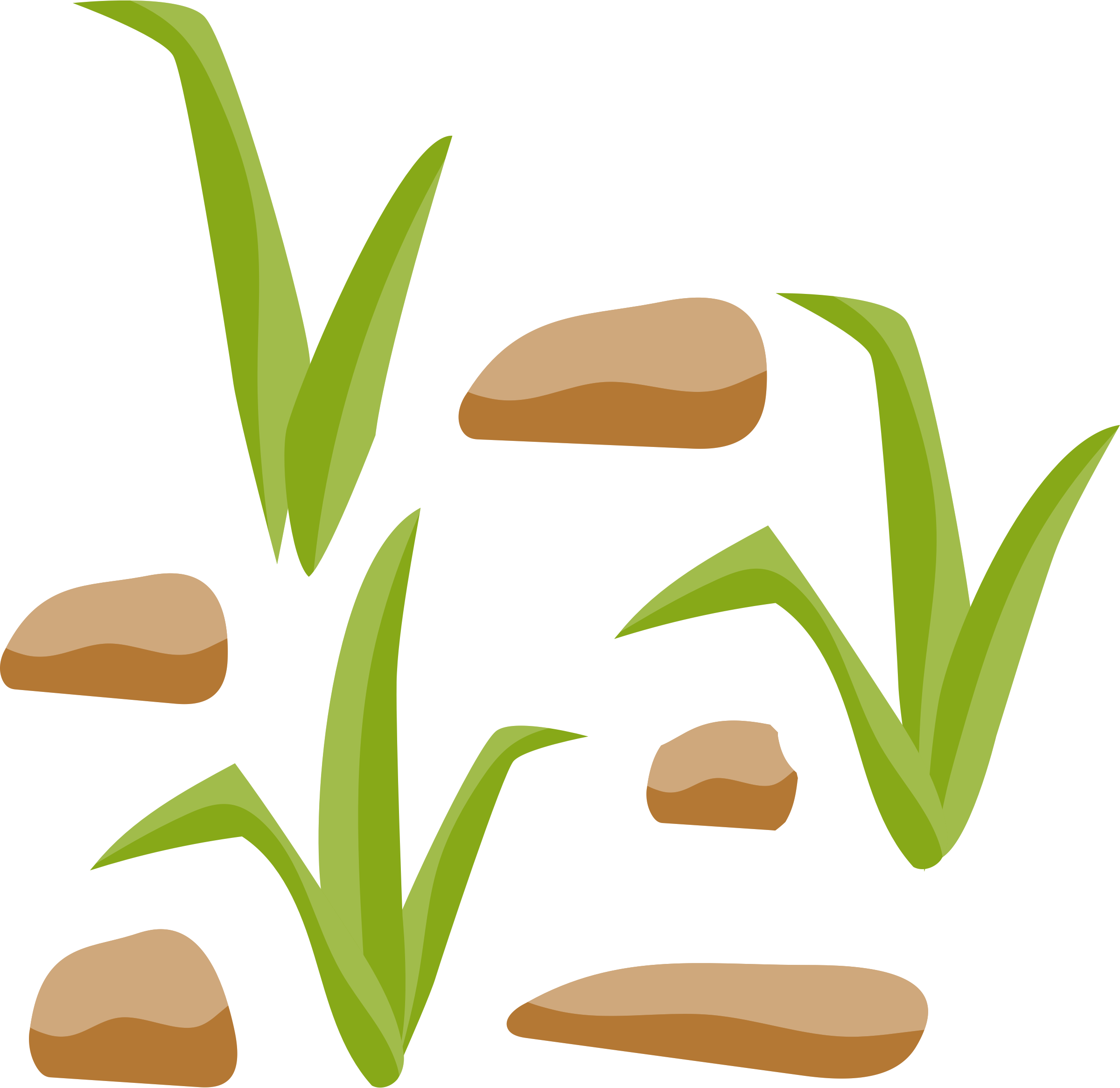 This Free Icons Png Design Of Grass And Rocks (2400x2332), Png Download