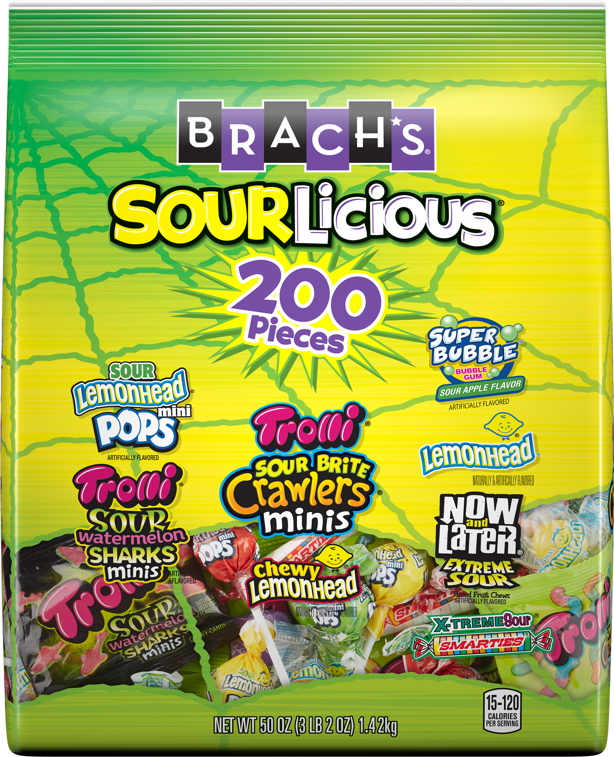 Brach's, Halloween Candy, Sourlicious Assorted Sour - Trolli Sour Brite Crawlers, Minis - 18 Count, 2 Oz (2400x3000), Png Download