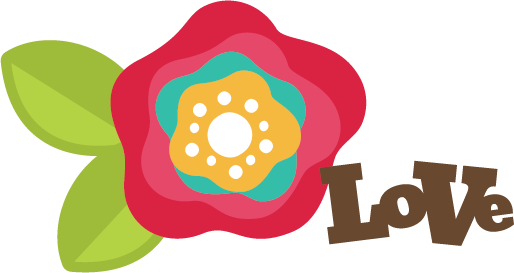 Love Title With Flower Svg Scrapbook File Free Svg - Flower For Scrapbook Png (514x273), Png Download