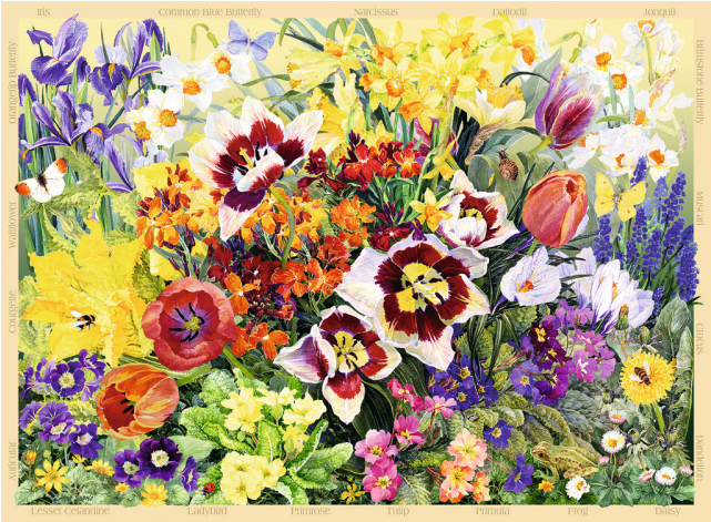 Cottage Garden - Spring - Ravensburger Cottage Garden Spring 500 Pc Jigsaw Puzzle (640x640), Png Download
