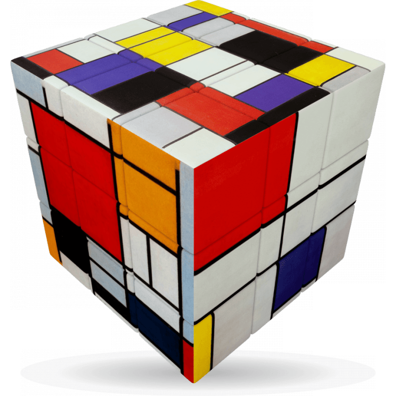 Mondrian-vcube - Cube (800x800), Png Download