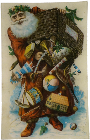 Scrapbook Santa Scrapbook Santa - Giclee Print: Laden With Presents For Good Boys And (500x500), Png Download