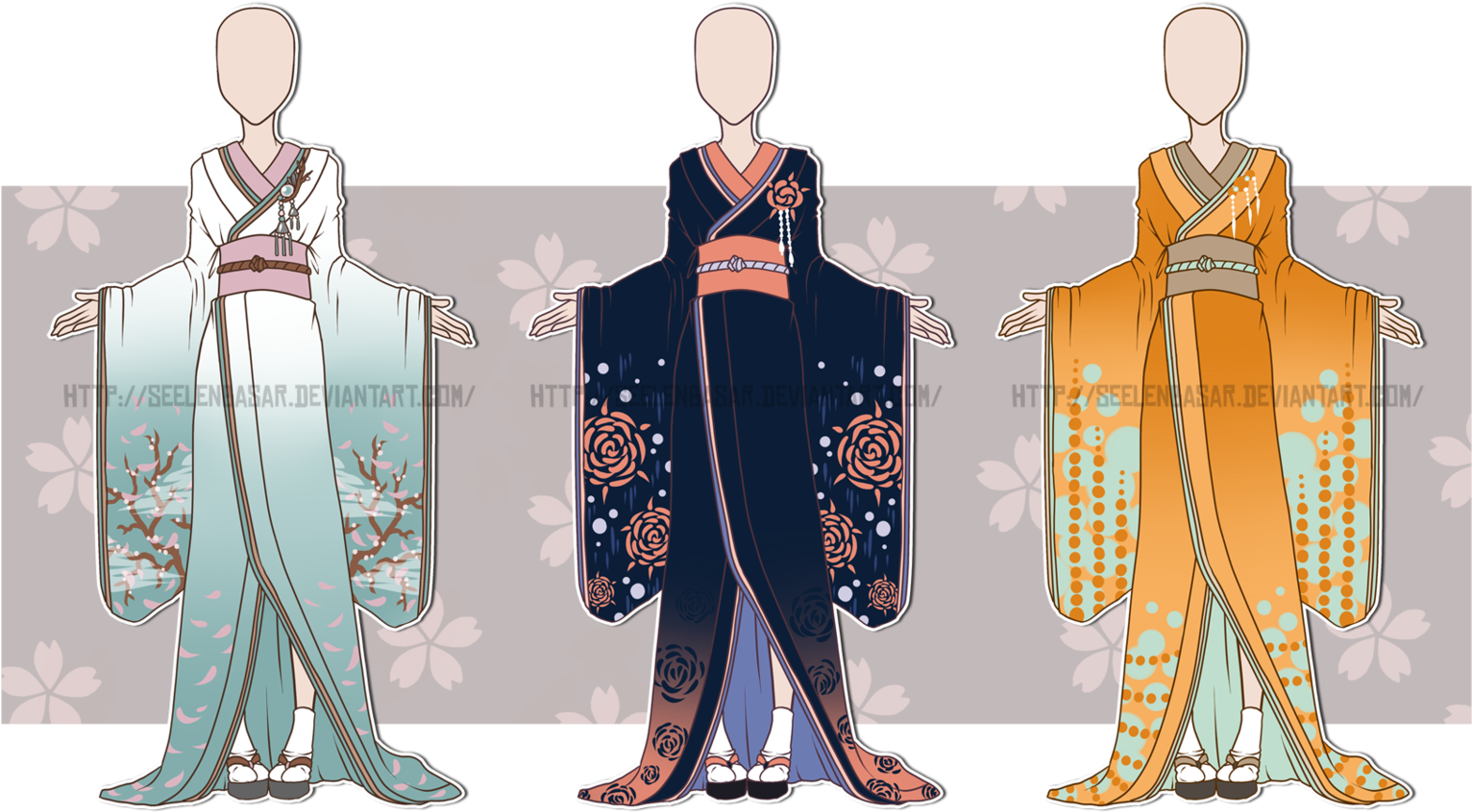 Kimono Outfit Adopts - Kimono Outfit Deviantart (1600x879), Png Download