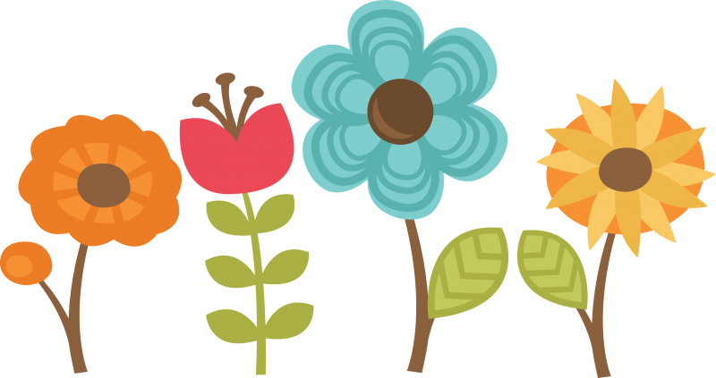 Flowers Set Of 4 Svg Cut Files For Scrapbooking Flower - 4 Flowers Clipart (800x423), Png Download