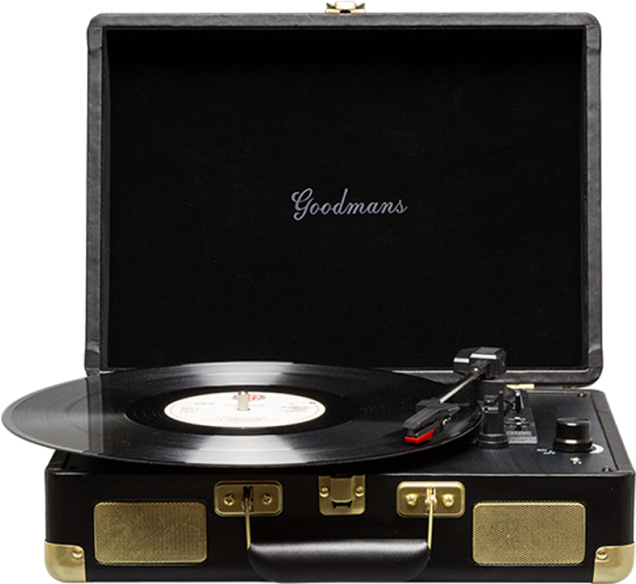 Record Player Png - Goodmans Ealing | Portable Suitcase Turntable Black (1200x1200), Png Download