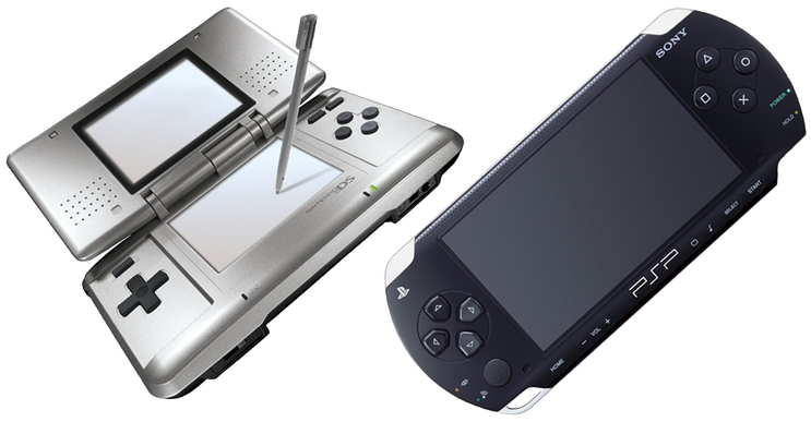 Nintendodssonypsp - Psp And Nintendo Ds (750x392), Png Download