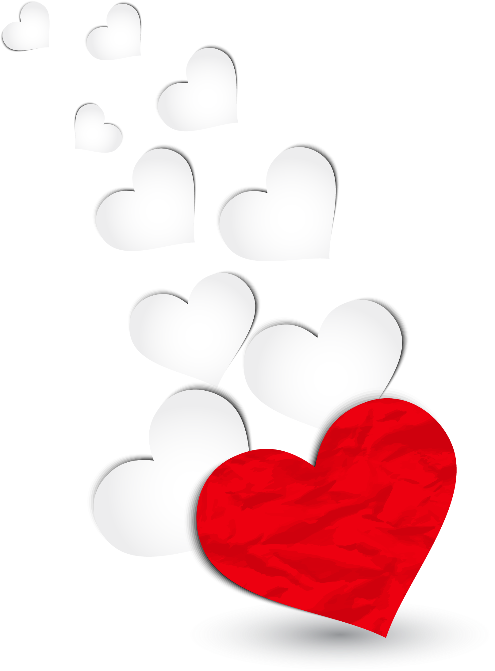 Red And White Hearts Decoration Png Clipart Picture - Heart (2032x2528), Png Download
