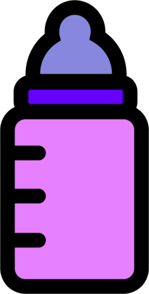 Baby Bottle Clipart - Purple Baby Bottle Clipart (600x1179), Png Download
