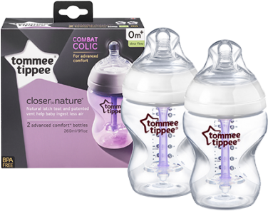 Closer To Nature Advanced Comfort™ Baby Feeding Bottle - Tommee Tippee Advanced Comfort Bottles (465x465), Png Download