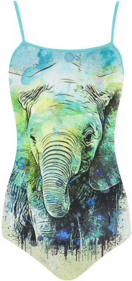 Watercolor Elephant Strap Swimsuit - Watercolor Elephant Watercolor Elephant Oval Ornament (500x500), Png Download