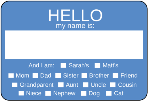 375" X - Name Tags Hello My Name (500x353), Png Download