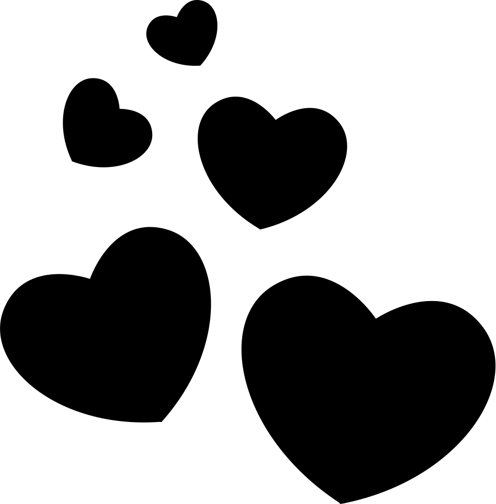 Banner Black And White Hearts Group Svg Png Icon Free - Group Of Hearts Svg (981x996), Png Download
