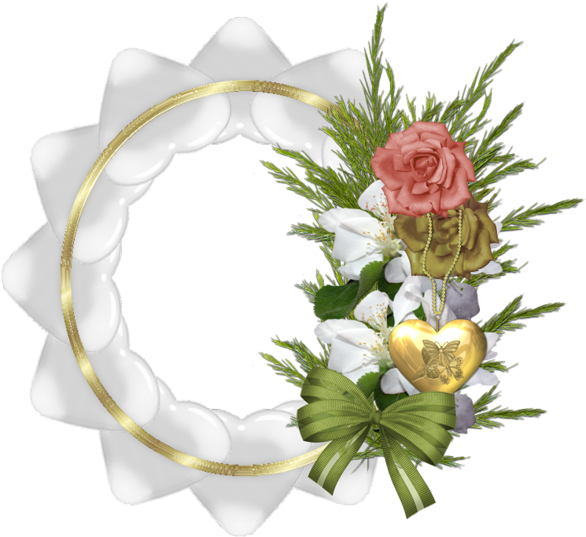 Gold Transparent Round Frame With White Hearts And - Mensagens Da Biblia Com Boa Tarde (600x554), Png Download