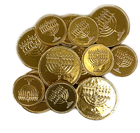 Milk Chocolate Chanukah Gelt - Chanukah Gelt (500x500), Png Download