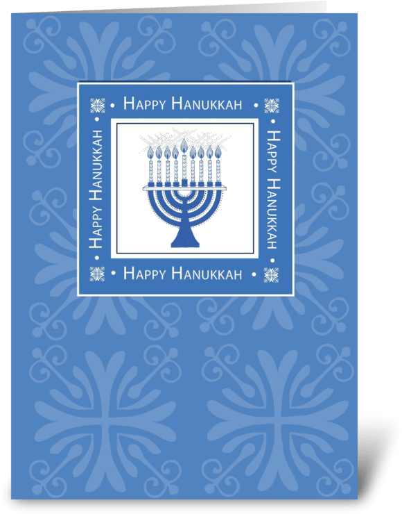 Hanukkah In Blue Greeting Card - Happy Hanukkah To Rabbi, Candles Card (700x792), Png Download