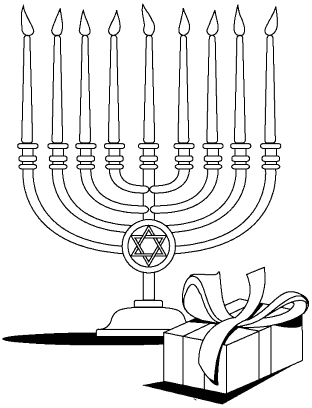 Drawing Candle Hanukkah - Hanukiah (700x828), Png Download