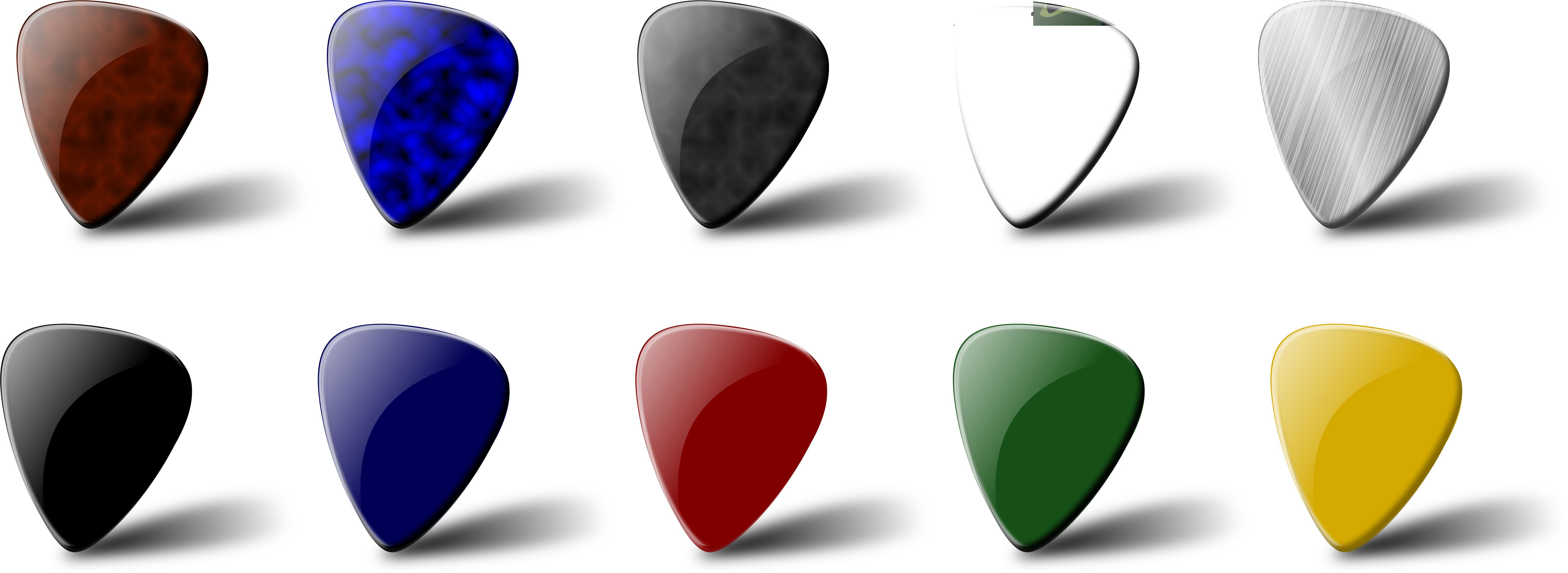 This Free Icons Png Design Of Guitar Pick Set (6612x2400), Png Download