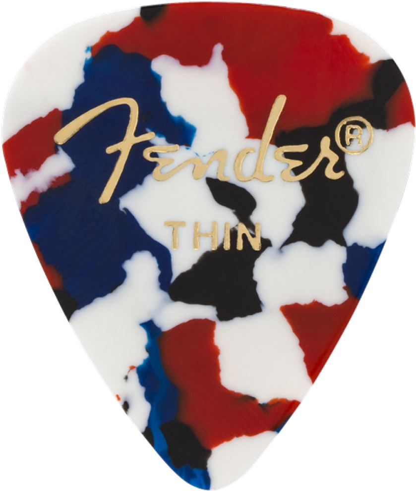 Fender 351 Shape Premium Guitar Picks, Thin, Confetti, - Fender Accessory Kit - Black - Backplate, Knobs, Covers (1400x1000), Png Download