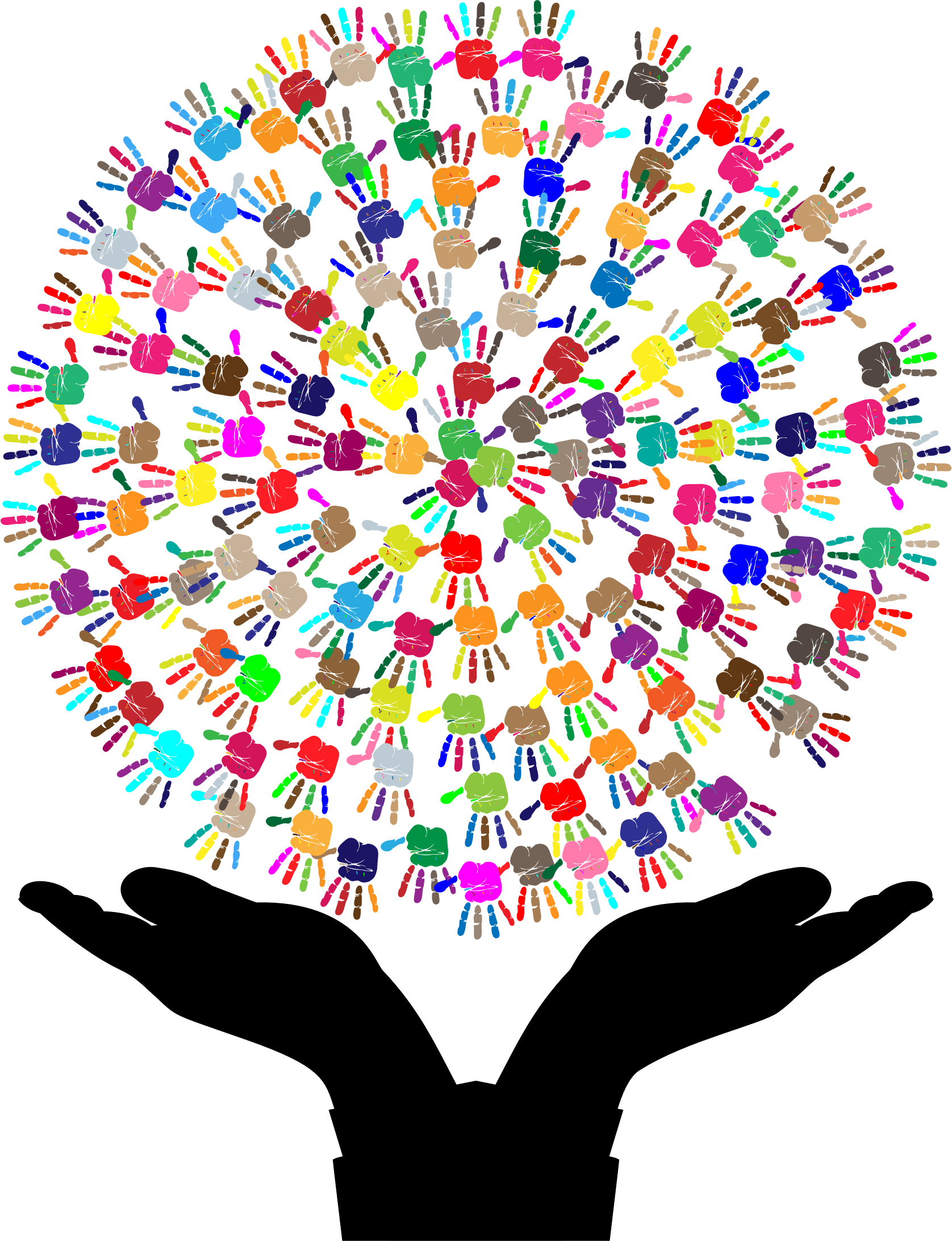 Clipart Freeuse Library Prismatic Hands Big Image Png - Tree With Hands Clipart (1676x2184), Png Download