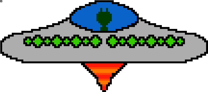 Art Maker - Pixel Ufo Png (864x392), Png Download