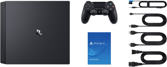 Items Included In The Ps4 Pro Box - Sony Playstation 4 Pro 1tb Console (720x310), Png Download