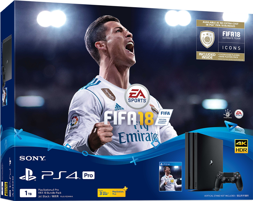 Product Name, Playstation 4 Pro - Playstation 4 Fifa 18 Bundle (1400x788), Png Download