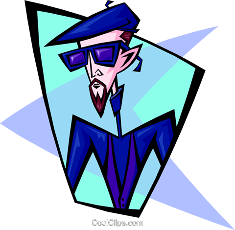 Cool "cat" Jazz Man Royalty Free Vector Clip Art Illustration - Art (480x470), Png Download