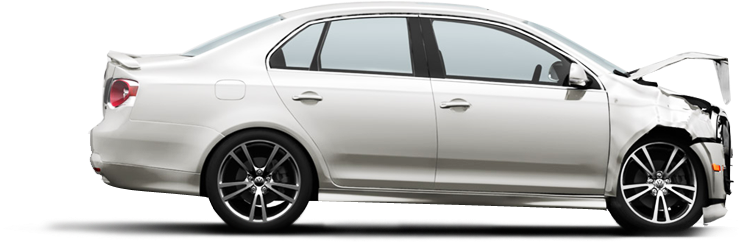 Damagedwhitecar - Auto Crash Png (960x410), Png Download