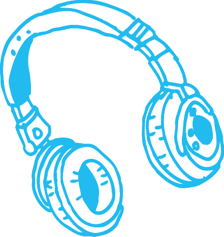 Light Blue - Music Note Doodle Png (441x467), Png Download