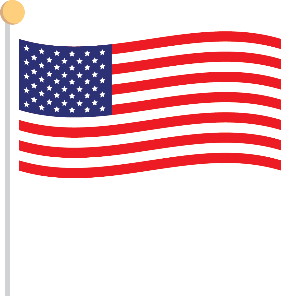 Seven Red Alternating With Six White Representing The - British And American Flag Together (1139x1200), Png Download