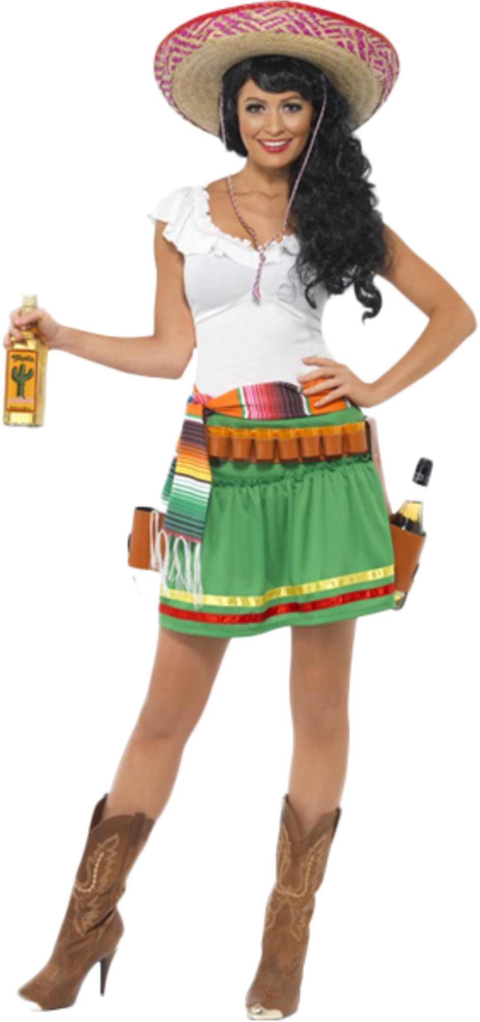 Mexican Tequila Shooter Girl - Mexican Fancy Dress Ideas (1000x2010), Png Download