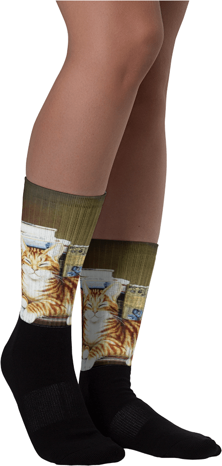 Cool Cat Black Foot Socks - Sock (1000x1000), Png Download