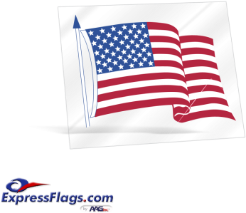 Clear Static Cling American Flag Decals - American Flag Sticker (450x400), Png Download