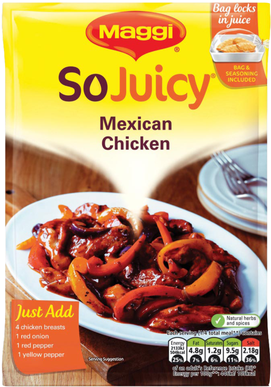 Maggi So Juicy Mexican - Maggi So Juicy Mexican Chicken - 40g - Pack (800x800), Png Download