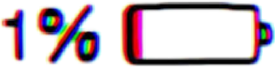 Battery 1 One Glitch Tumblr Aesthetic Sticker Effect - Low Battery (1024x1024), Png Download