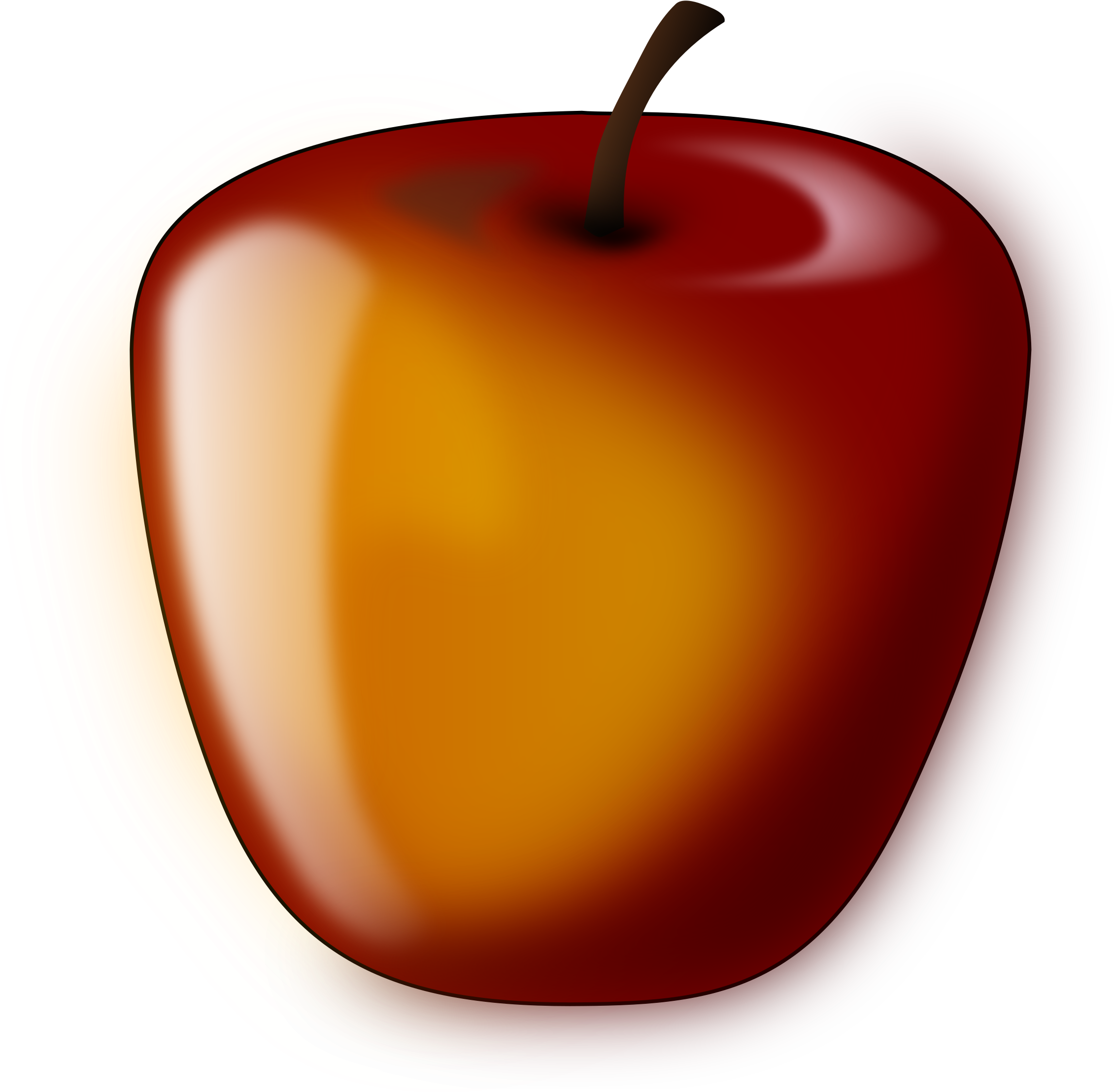 This Free Icons Png Design Of Red Shaded Apple (2450x2400), Png Download