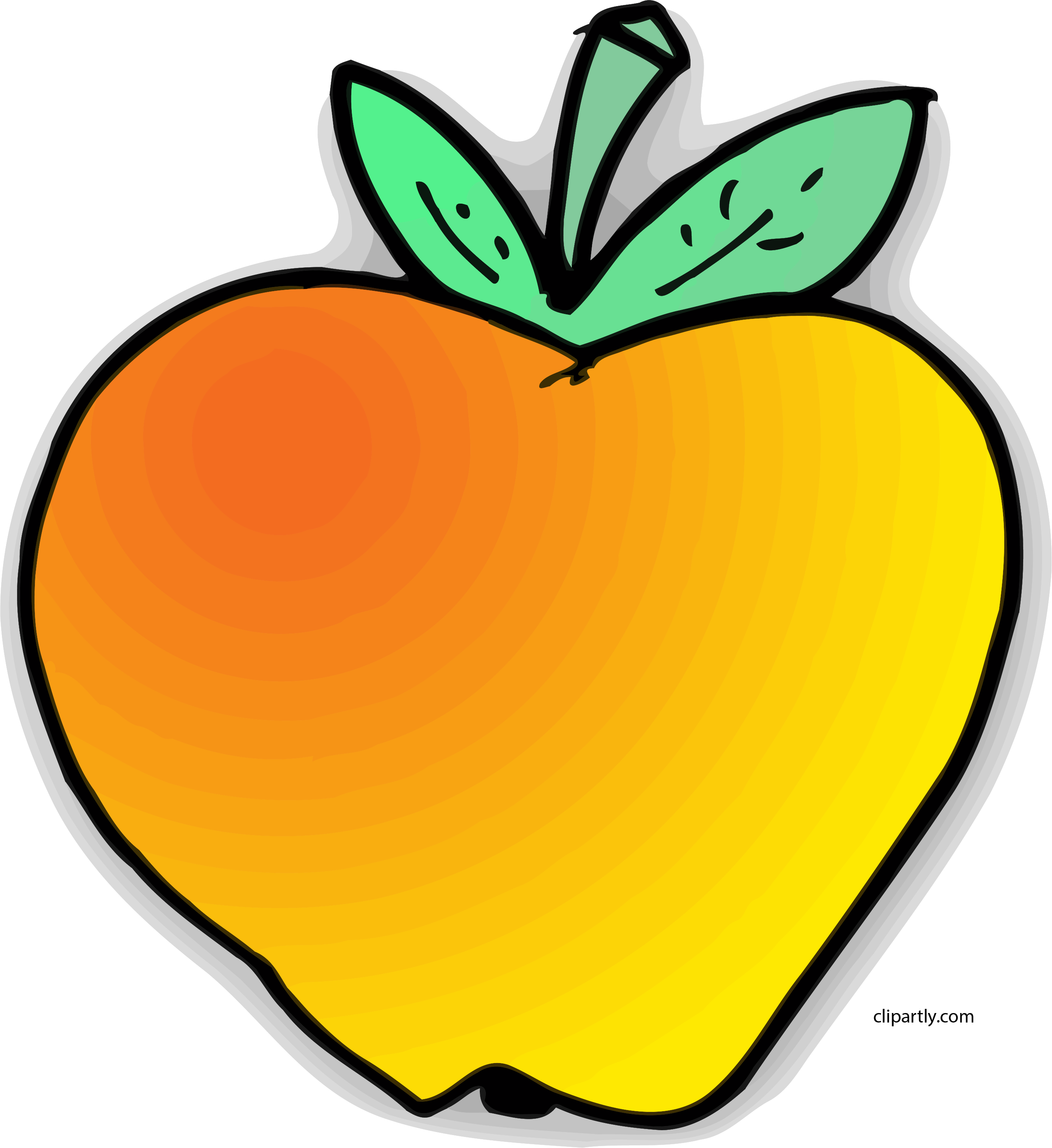 Apple Clip Art Image Free Food Clipart Png - Manzana Amarilla Dibujo Png (2776x3028), Png Download