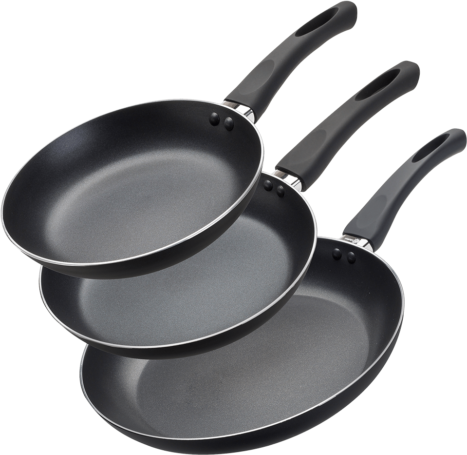 Frying Pan Png Free Download - 3-piece Non-stick Skillet Set (1000x1000), Png Download