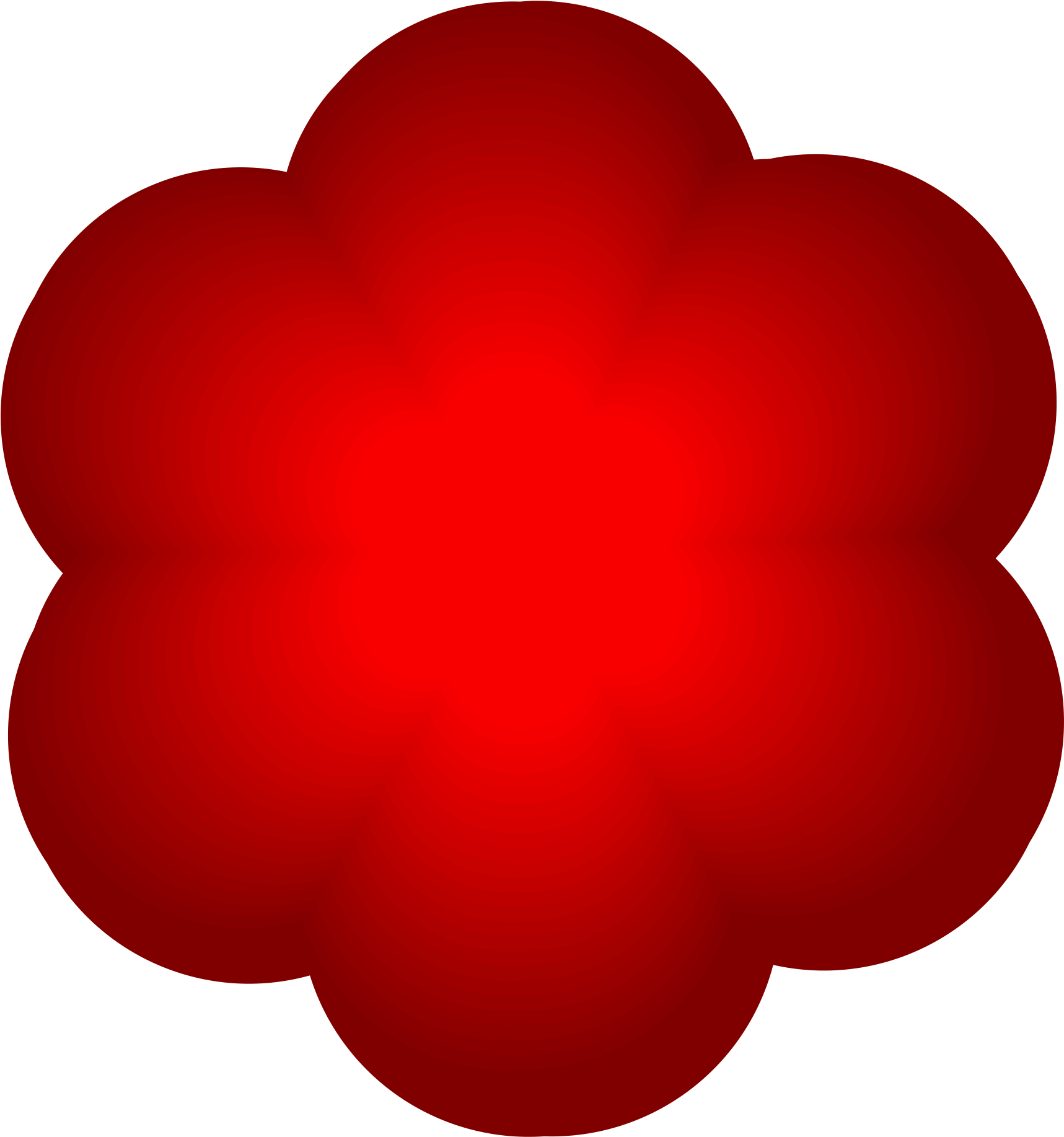 Red Flower Jpg Transparent Library - Clip Art Flower Red (2400x2400), Png Download