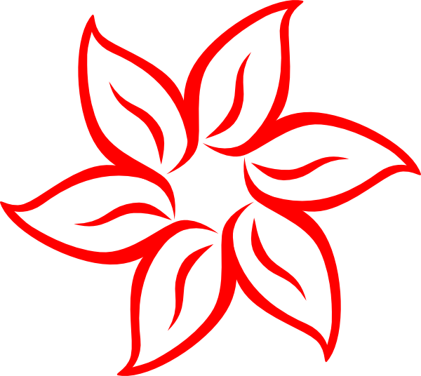 Original Png Clip Art File Red Flower Outline Svg Images (600x536), Png Download