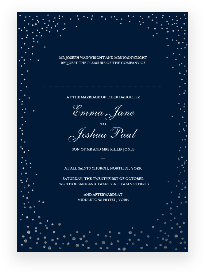 Foil Wedding Sparkle The Invite Company Invitation - Mock Object (750x956), Png Download