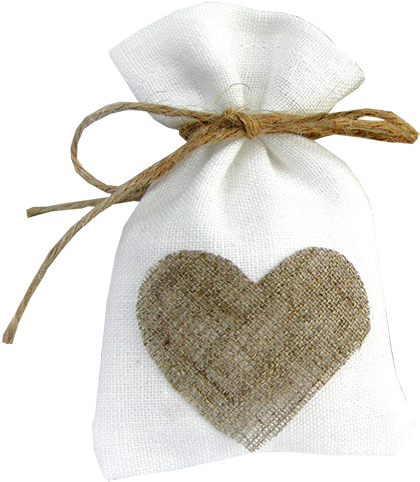 Cute Jute Wedding Favour Bag With Heart - Heart (600x578), Png Download