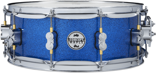 Pdp Drum - Blue Sparkle - Maple 5 - 5x14 Snare Specialty - Pdp Black Wax 14x6.5 Snare (640x457), Png Download