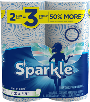 Paper Towels With A Hint Of Color - Sparkle Paper Towels Roll (600x337), Png Download