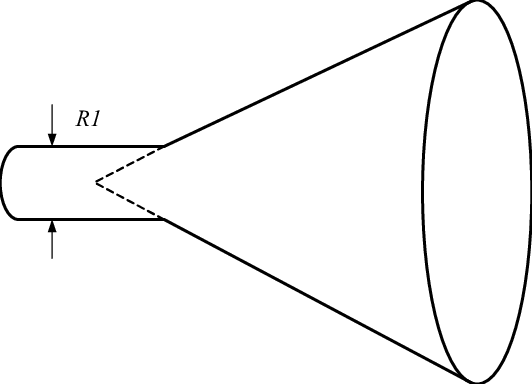 The Structure Of A Conventional Conical Horn Antenna - Circle (532x384), Png Download
