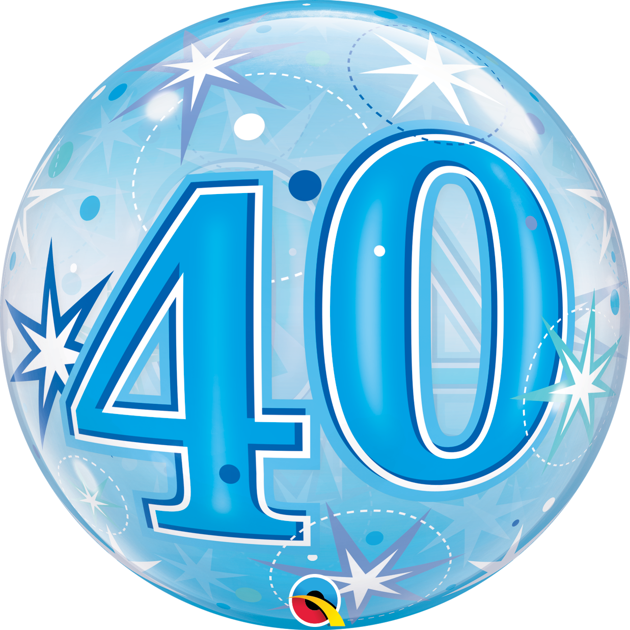 Qualatex 60th Birthday Blue Starburst Sparkle 22 Inch (500x500), Png Download